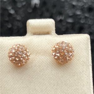 14k crystal ball stud earrings